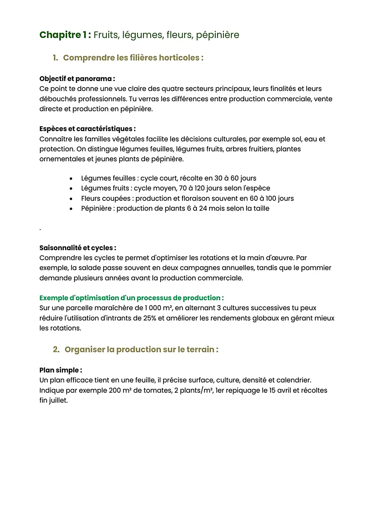 Example Fiche de Révision BP Horticole